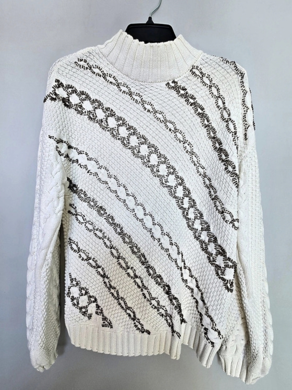 INC International Concepts Heavy Beaded Beige Sweater Size Large